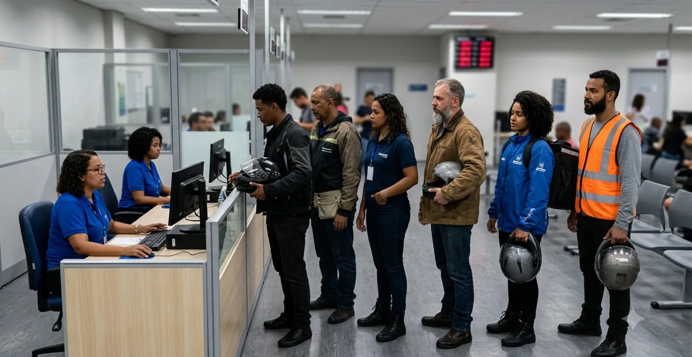 A tag é aplicada na traseira do casco e testada na hora, sem alterar a estrutura de proteção.